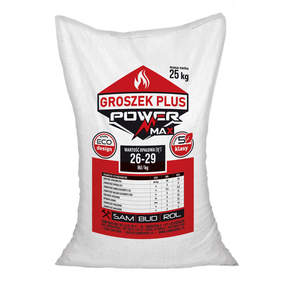 Obrazek Węgiel Groszek 5-25 POWER MAX wor.25kg