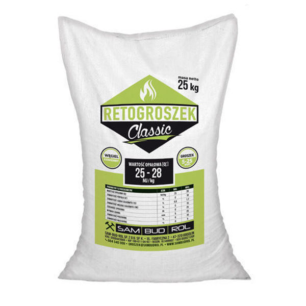 Obrazek RETOGROSZEK CLASSIC - Węgiel Groszek 5-25  wor.25kg