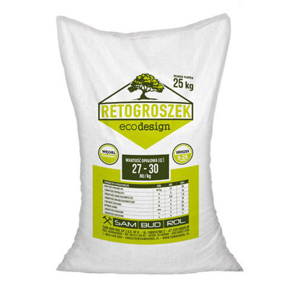 Obrazek RETOGROSZEK ECODESIGN - Węgiel Groszek 5-25 wor.25kg