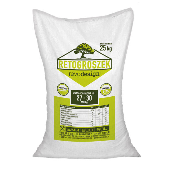 Obrazek RETOGROSZEK REVODESIGN - Węgiel Groszek 5-25 wor.25kg